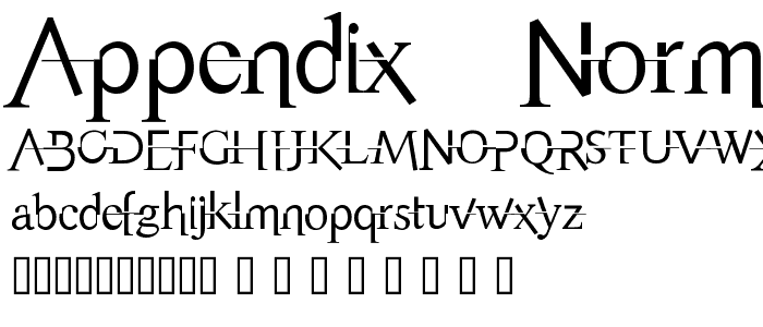 Appendix   Normal font
